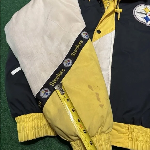 Vintage 90s Pittsburgh Steelers Pro Player Daniel Young Large Retro NFL Jacket - Picture 11 of 11